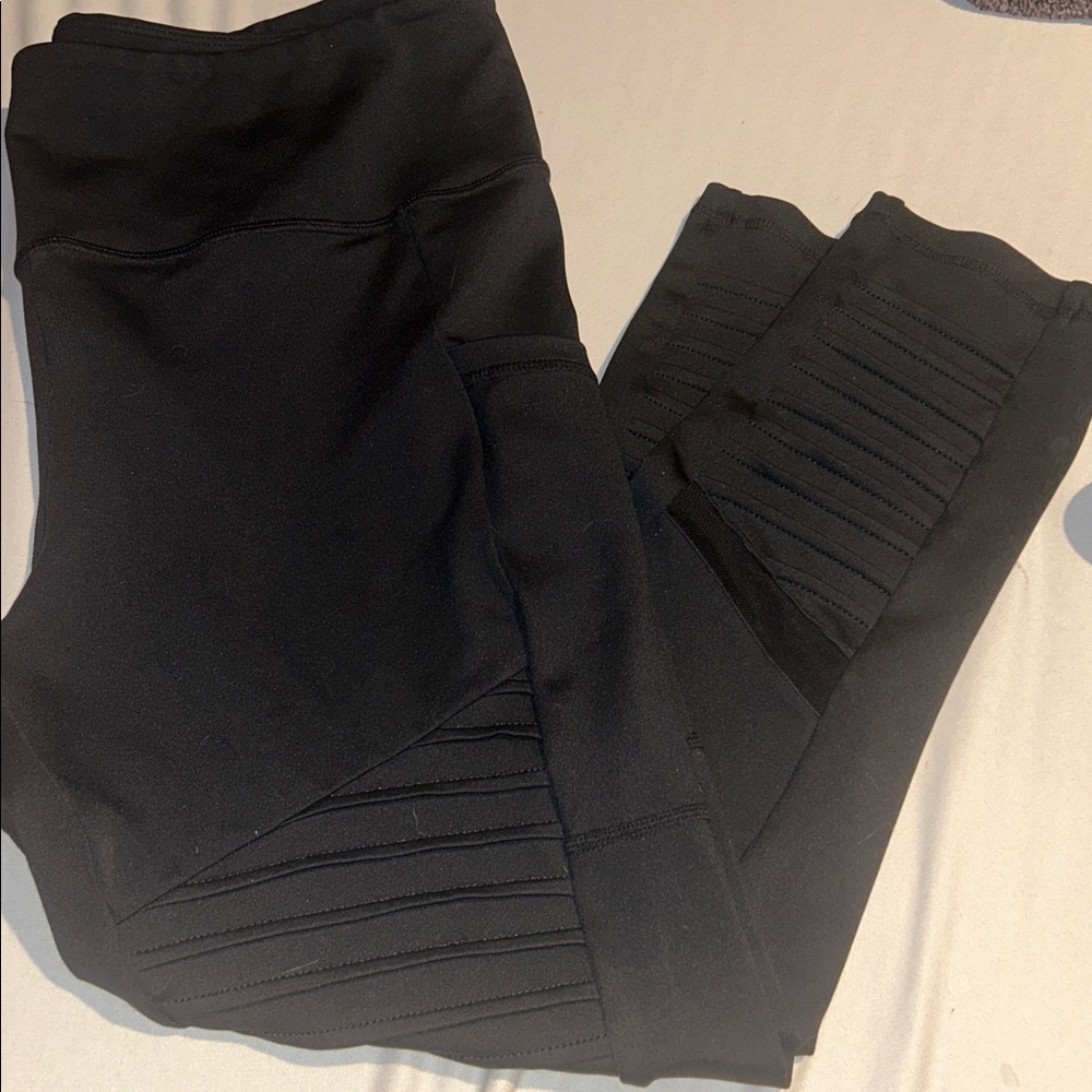 CVG Black Ribbed Leggings MOTO size‎ large